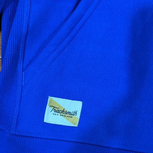 Tracksmith Blue Crest Long Sleeve Trackhouse Hoodie Sweatshirt Top Sz. S - Picture 6 of 7